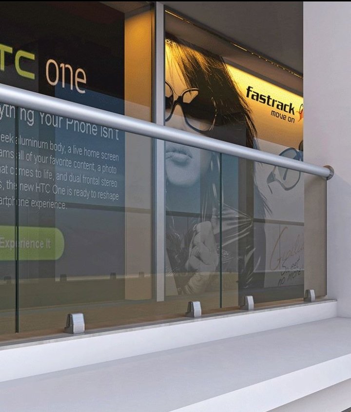 Aluminium glass railing