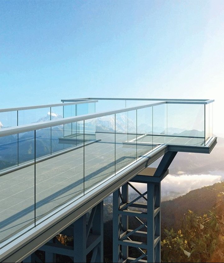 Aluminium glass railing