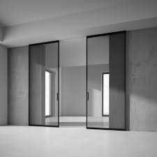 Slim glass partition design