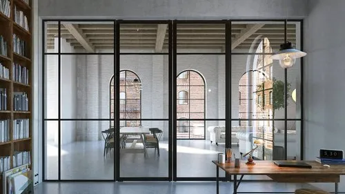Slim glass partition design