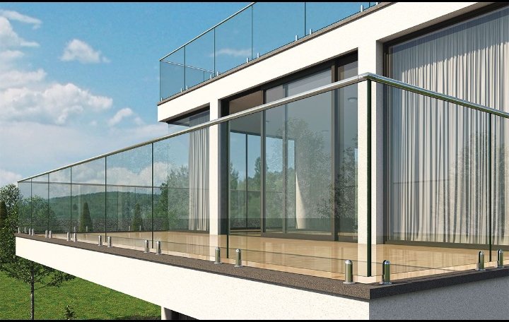 Stainless steel glass railing installation